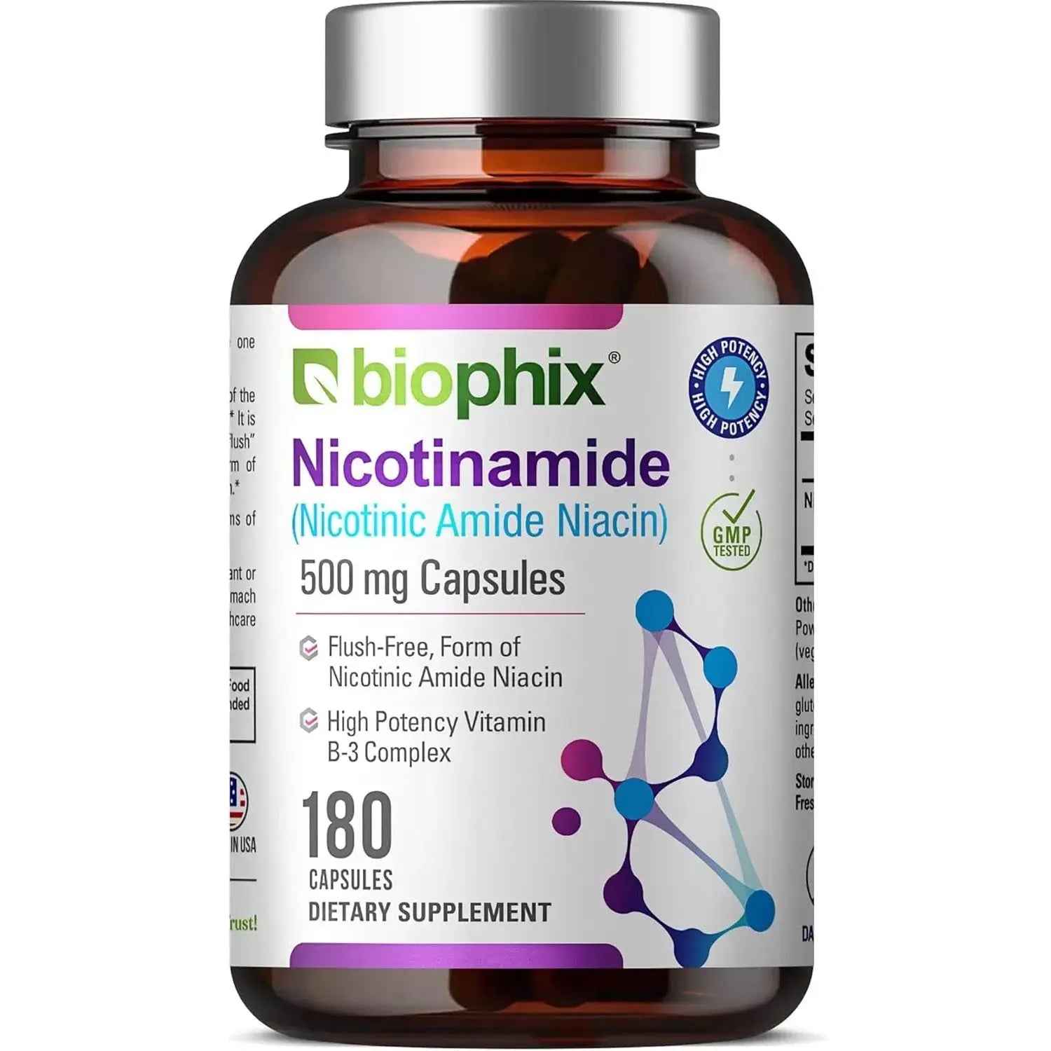 Biophix Nicotinamide 500mg Vitamin B3 180ct